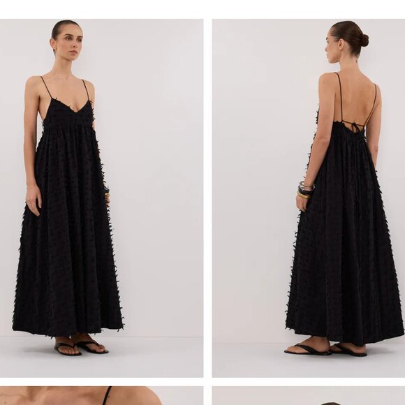 NWT DISSH Paloma Black Babydoll Midi Dress US 4 / UK 8 - Picture 2 of 6